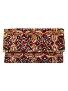 Beaded Floral Clutch Crossbody Bag, Lily Posh Beaded Bag, Formal Bridal